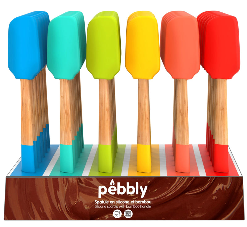 Pebbly spatula 18 pcs. Pebbly display assorted 25cm NBA088
