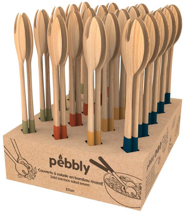 Pebbly Salatbesteck 20 Stk. Pebbly Display, Bambus, Cosy, 27cm NBA194