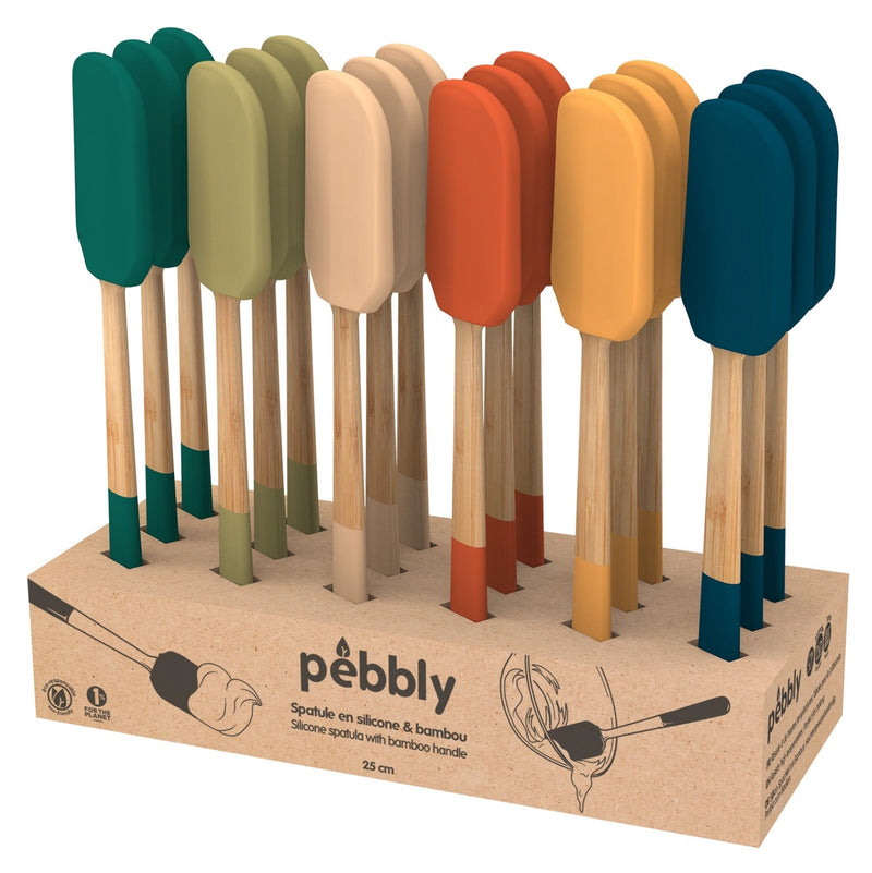 Pebbly spatula 18 pcs. Pebbly display assorted 25cm NBA217