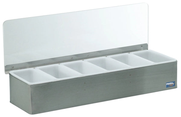 Piazza ingredient box stainless steel with 6 containers small 45x15x9cm P479806