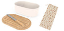 Pebbly bread box Pebbly with cutting board, knife, bread bag, cream pnba150