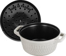 Dust Twisted Cocotte 20 cm, round, white truffle, cast iron 2.29 S1023187