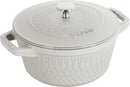 Dust Twisted Cocotte 24 cm, round, white truffle, cast iron 3.8l S1023541
