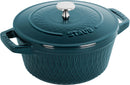 Dust Twisted Cocotte 24 cm, round, la mer, cast iron 3.8l S1023546
