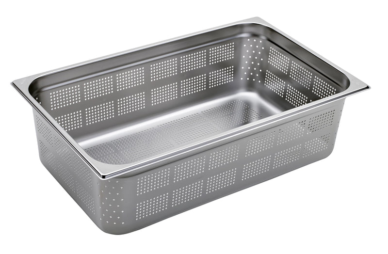Gn bowl container GN 1/1 150 stainless steel Punched 53x32.5cm H15cm T40063