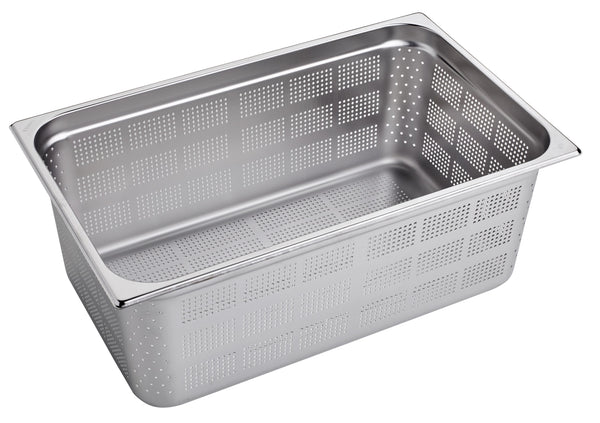 Gn bowl container GN 1/1 200 stainless steel punched 53x32.5cm H20CM T40083