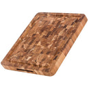 Teak house hack block/serving board teak with rink of juice, 40.5x30.5x3.8 cm TH311