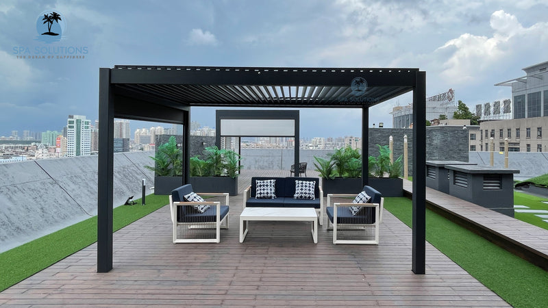 SOLUZIONI SPA Sky Pergola Skymotion LED LED pergola di alluminio 3m x 4m Montaggio a parete motorizzato 4m