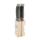 Laguiole knife block with 6 basalt -colored knives