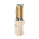 Laguiole knife block with 6 cork -colored knives