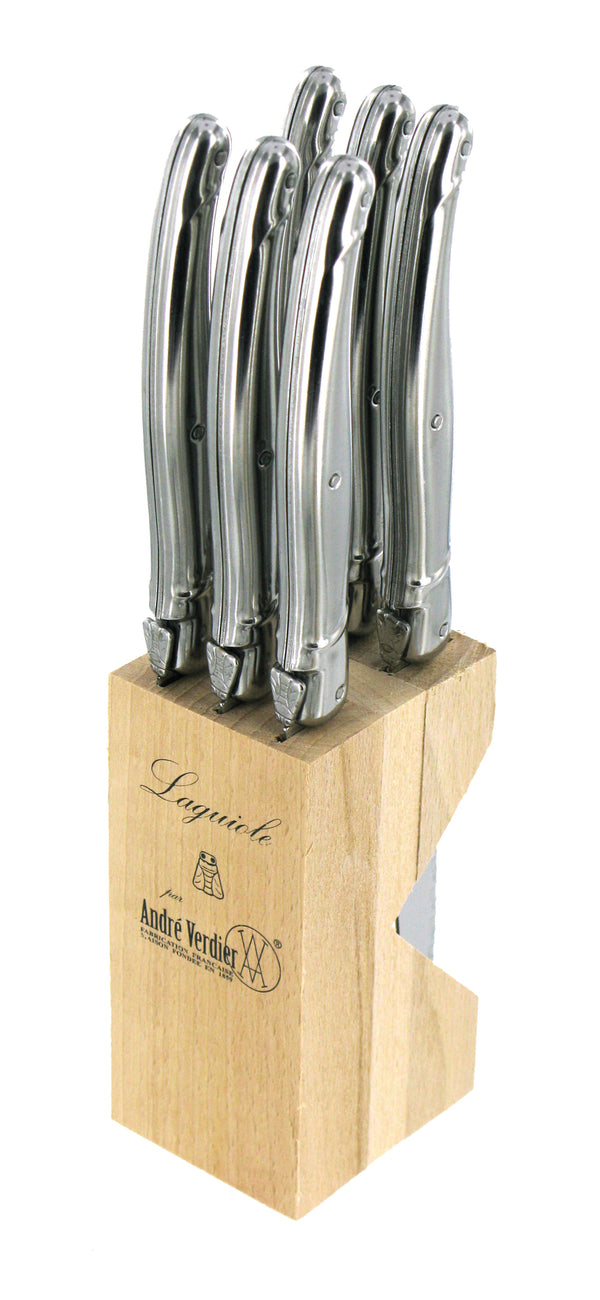 Laguiole Messerblock mit 6 Messern inox