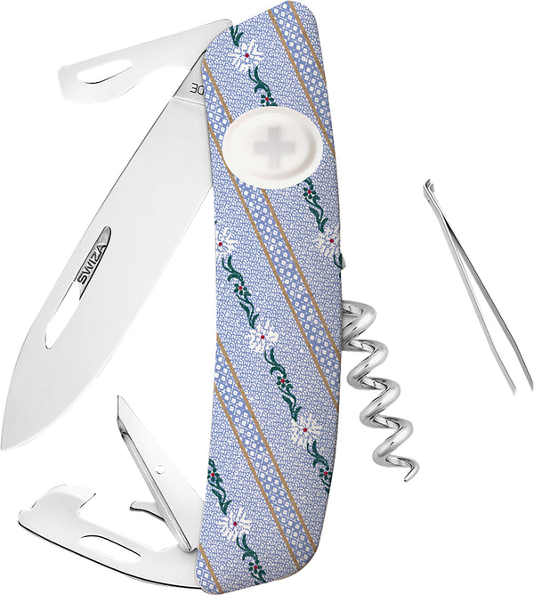 SWIZA Schneidwerkzeuge Taschenmesser Edelweiss Blau Small
