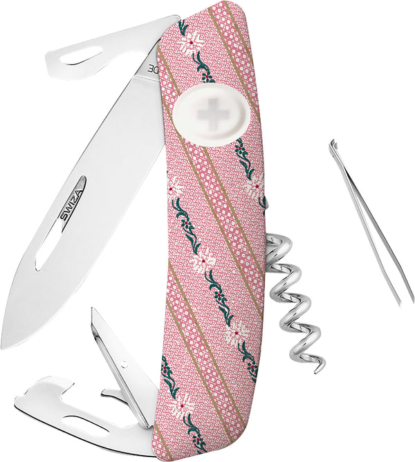 SWIZA Schneidwerkzeuge Taschenmesser Edelweiss Rosa Small