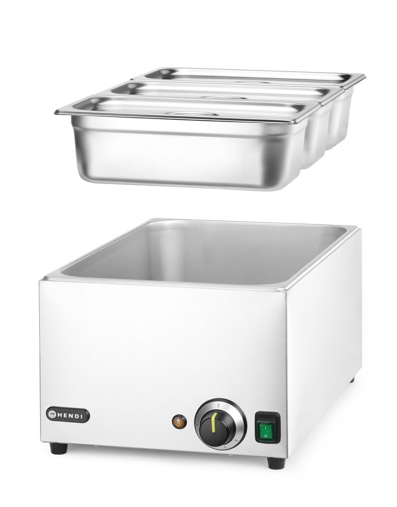 Hendi Bain-Marie Set: Ranger + 3x GN 1/3 Häch 230V / 1000W