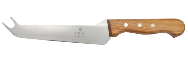 Heidi Cheese Line Käsemesser Hartkäsemesser mit 3 Nieten Olivenholz 16 cm