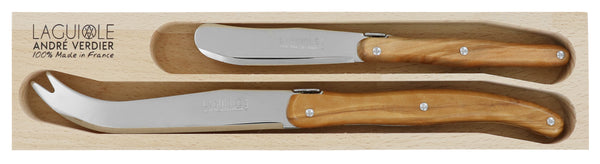 Laguiole Käsemesser 2er Set Käse Olivenholz