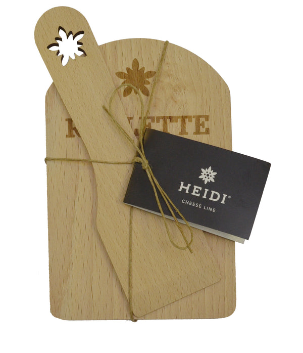 Heidi Cheese Line Zubehör Edelweiss Raclette-Set Spatula + Untersatz Buche FSC