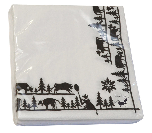 Heidi Cheese Line Zubehör PatvN CRAZY COW Papierservietten 33 x 33 cm