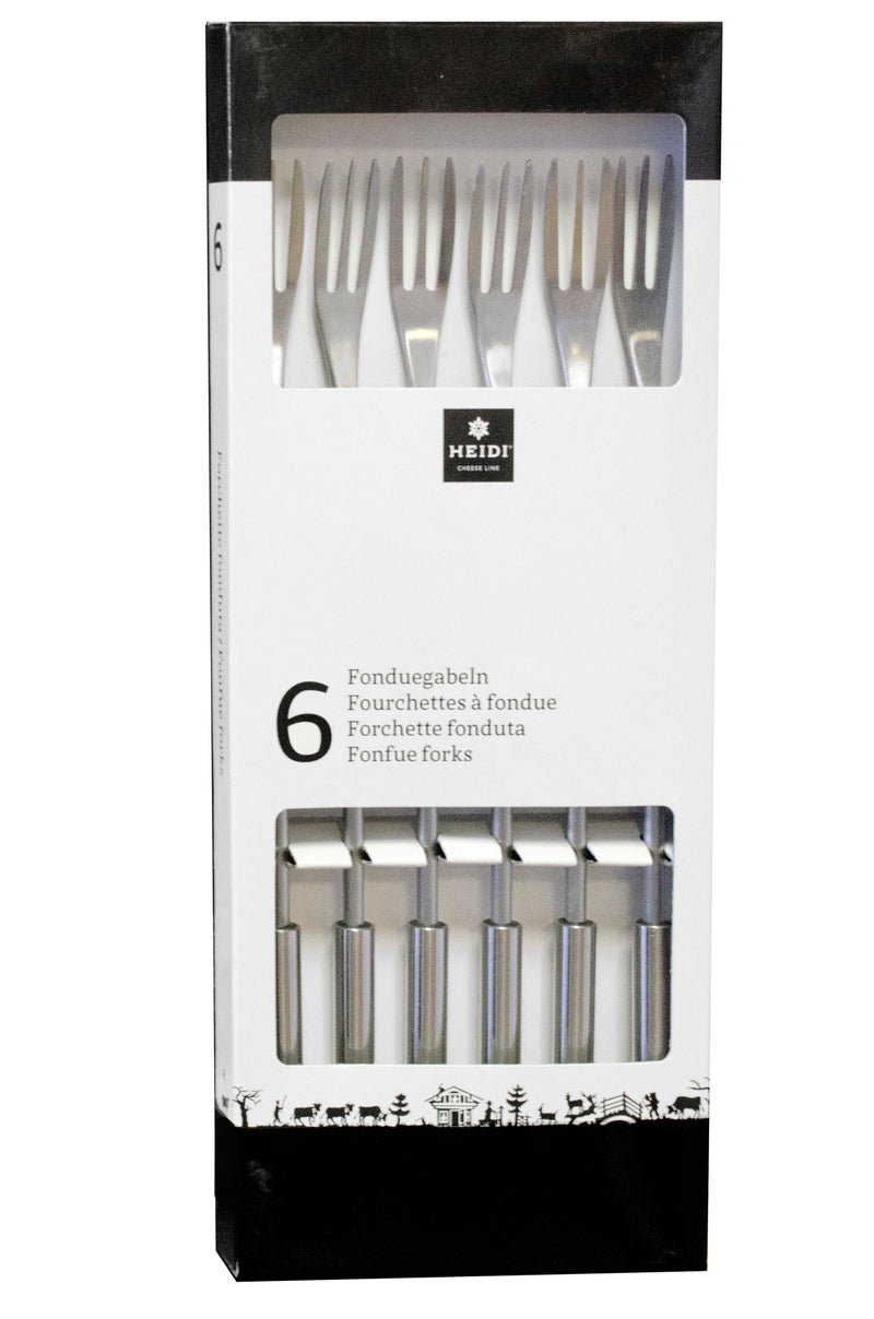 Accessori per linea di formaggio Heidi Garnitur 6 FondUegabeln Grip Chrome Steel Matt