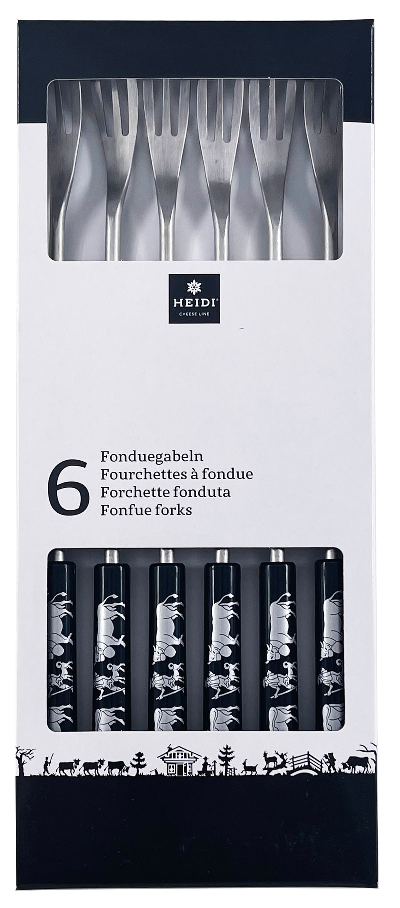 Accessori per linee di formaggio Heidi Silver Appenzell G.6fondueGab.