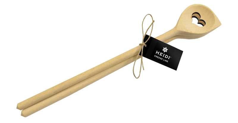 Heidi Cheese Line Zubehör Duo Rührlöffel-Set 2 Stück aus Buche Herz Holz FSC