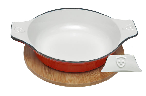 Heidi Cheese Line Zubehör Swiss Eierplatte Ø 19 cm mit Untersatz aus Bambus