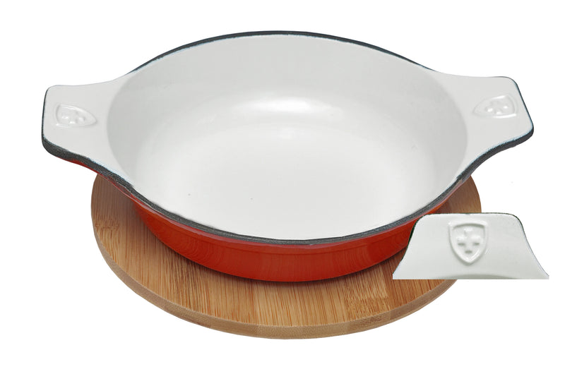 Heidi Cheese Line Zubehör Swiss Eierplatte Ø 19 cm mit Untersatz aus Bambus