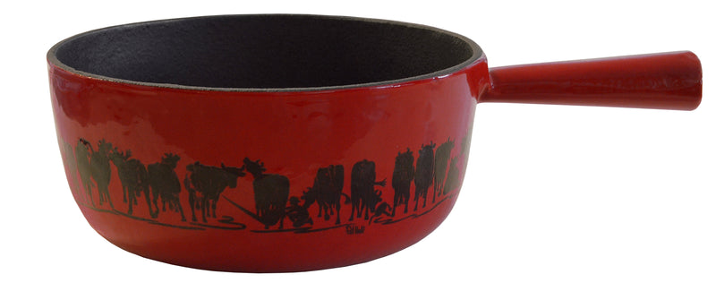 Heidi Cheese Line Zubehör Pat Von N Caquelon Guss rot, innen schwarz Ø 20 cm