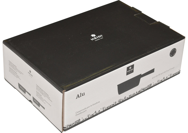 Accessori per linee di formaggio Heidi Caquelon realizzato in alluminio nero Ø 21 cm, h 90 mm 2,4 lt.