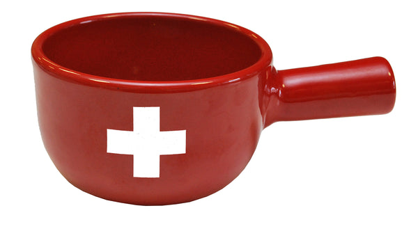 Heidi Cheese Line Zubehör Caquelon aus Keramik Schweizer Kreuz rot Ø 12 cm