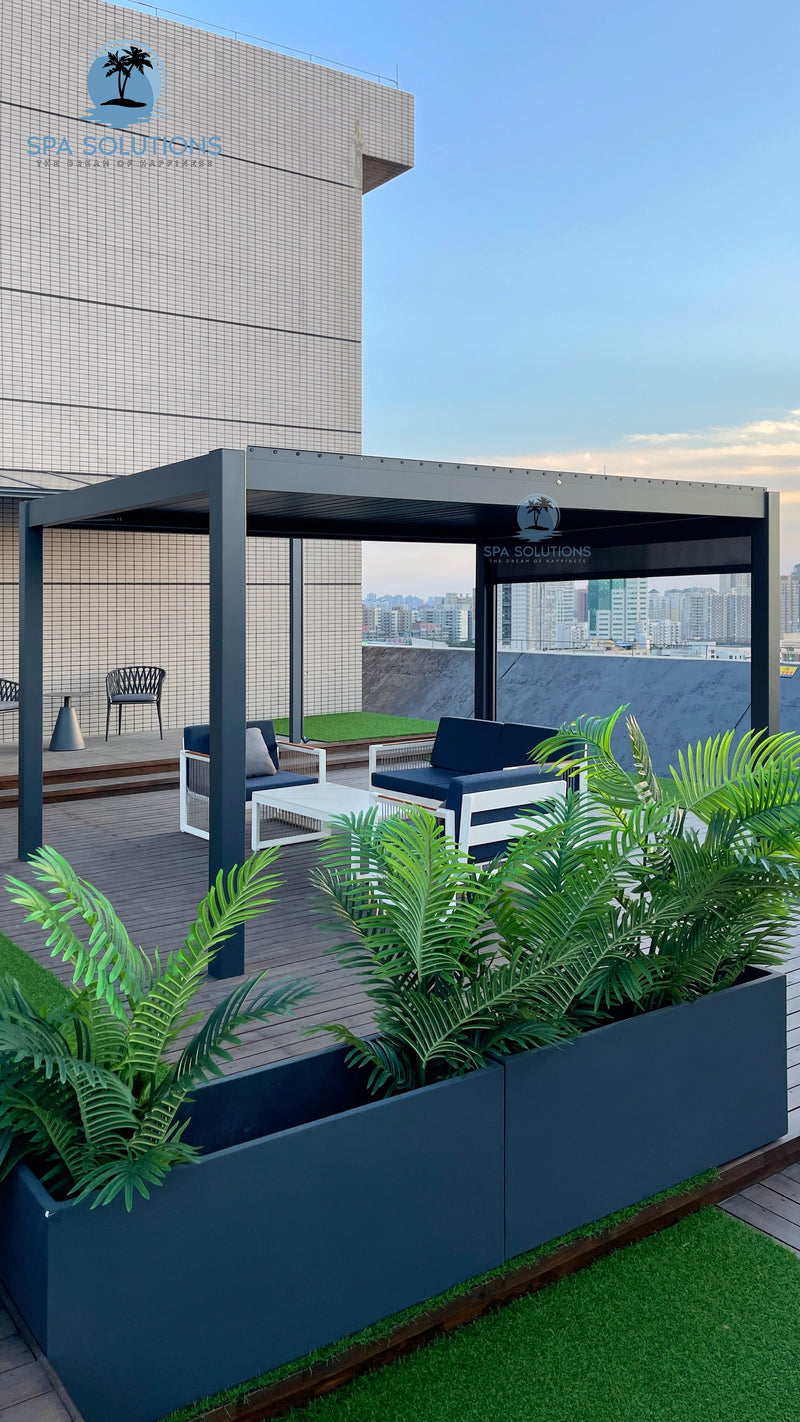 Solutions de spa Sky Pergola skymotion led en aluminium pergola 3m x 3m motorisé