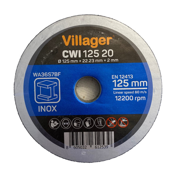 Villager separating disc for stainless steel 125*2.0 mm, 10 pcs.