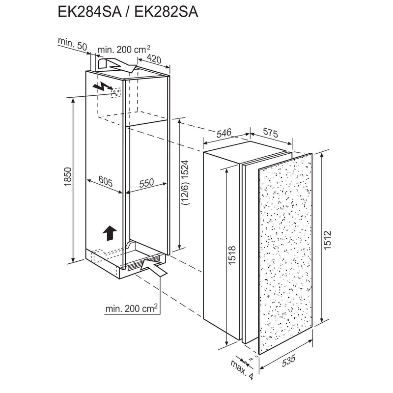 Frigorifero Electrolux Installazione EK282SARWE