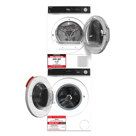 Sharp Waschturm Set 8kg, AA3, A/A+++, Testurteil Sehr gut!