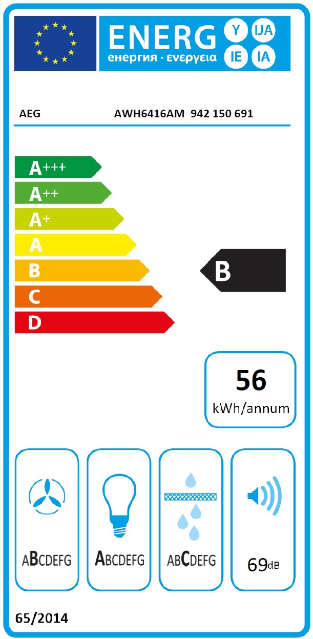 AEG Extrait Hood Awh6416h, 60 cm