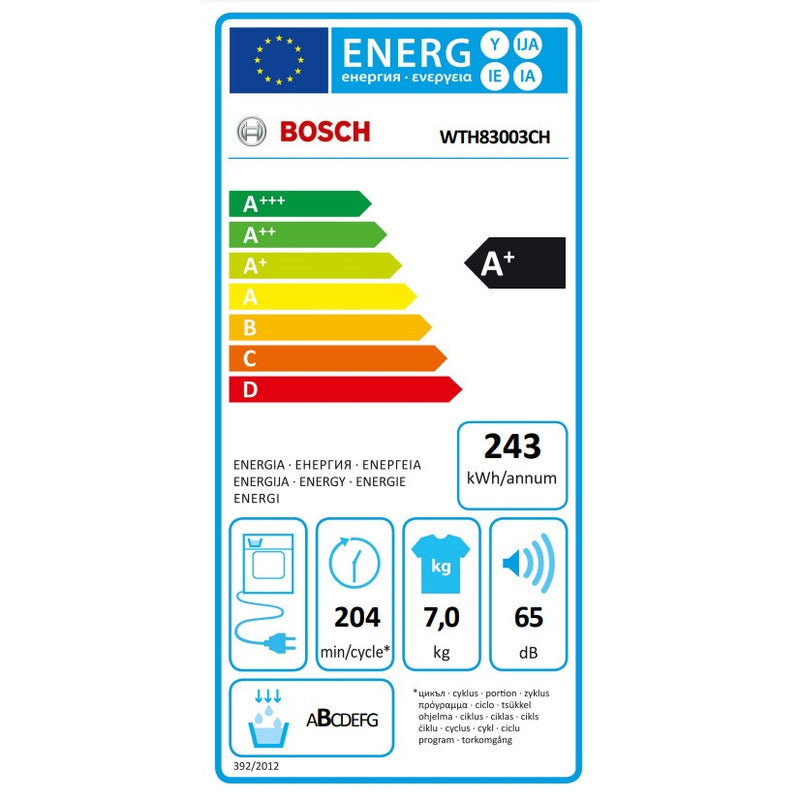 Bosch Tumble Essiccatore 7 kg WTH83003CH