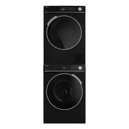 Sharp Washing tower set 8kg, black, A/A +++