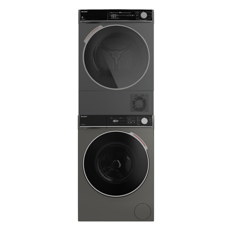 Sharp Washing tower set 8kg, gray, A/A +++