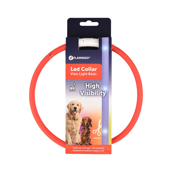 Flamingo Dog on the Way Luminous Band Nera Visio Red