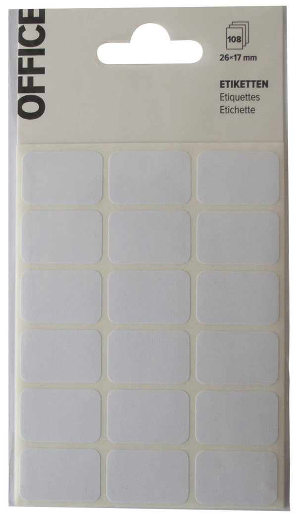 Office Büro / Papeterie Etiketten weiss 26x17mm 108 Stück