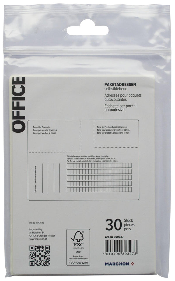 Office Büro / Papeterie Paketetiketten gross 30 Stück