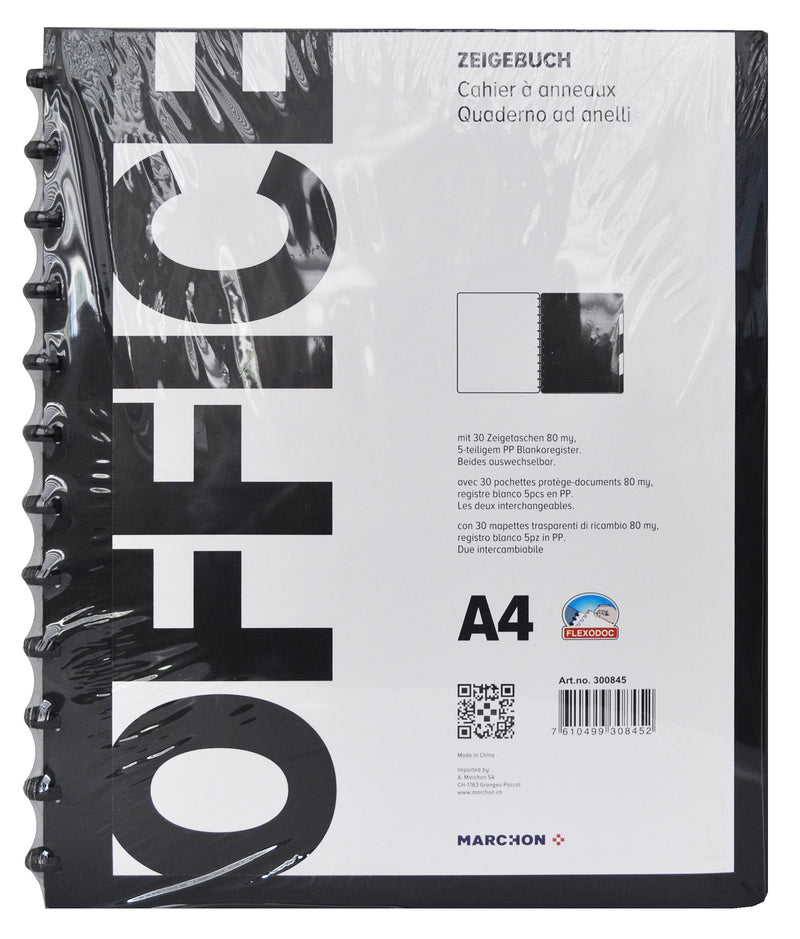 Office Büro / Papeterie Zeigebuch A4 30 Zeigetaschen schwarz