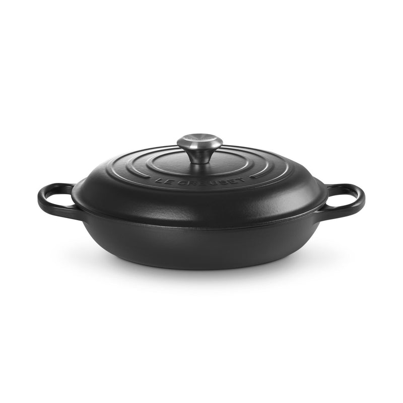 Le Creuset Pfanne Signature Gusseisen-Gourmet-Topf, Ø 30cm, Schwarz matt