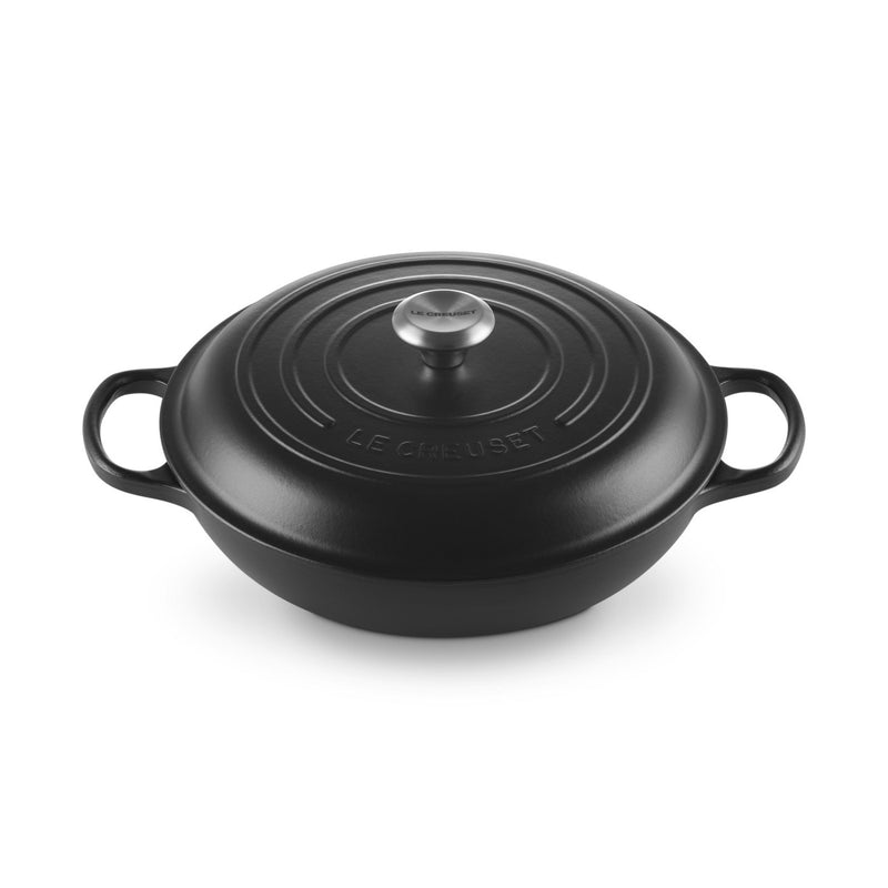 Le Creuset Pfanne Signature Gusseisen-Gourmet-Topf, Ø 30cm, Schwarz matt