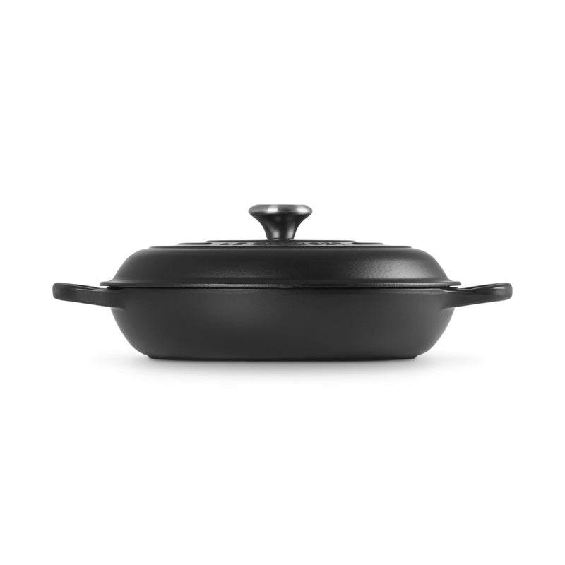 Le Creuset Pfanne Signature Gusseisen-Gourmet-Topf, Ø 30cm, Schwarz matt