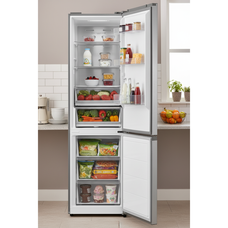 SPC Kühl- / Gefrierkombination KKS3443 INOX, 378 L, B-Klasse, NoFrost