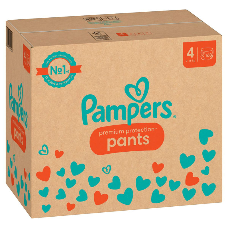 Pampers Windeln Premium Protection Pants Gr.4 Maxi 9-15kg Monatsbox 168 Stück