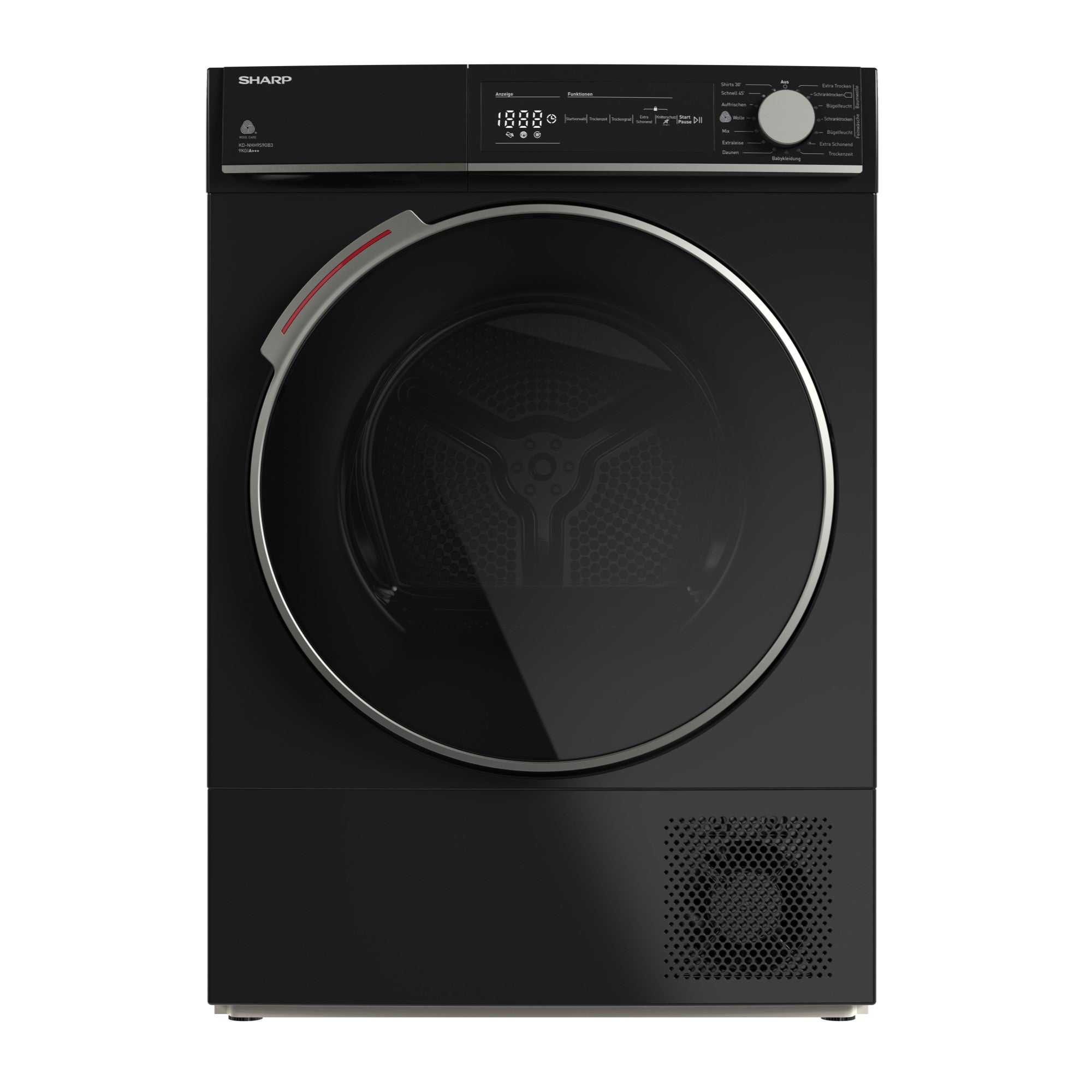 Sharp Wäschetrockner 9kg, KD-NHH9S9GB3-CH, C, schwarz