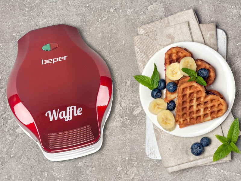 Beper waffle iron 18 cm red