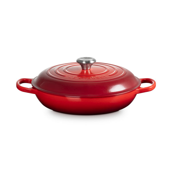 Le creuset pan signature cast iron gourmet pot, Ø 30cm, cherry red